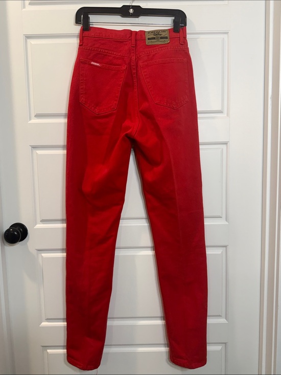 Jordache Denim - Vintage JORDACHE Rare Red Bare Back Hi Rise Wedgie Western Denim Mom Jeans 9/10